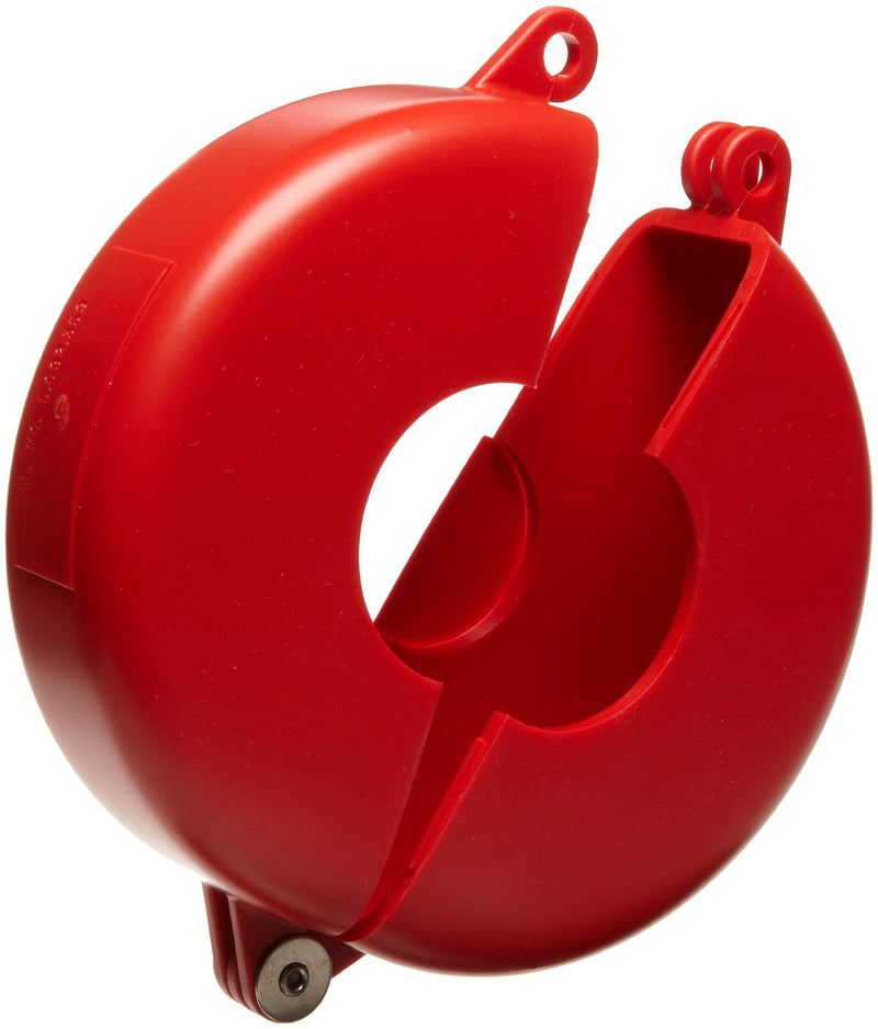 Brady 65560 Hinged Gate Valve Lockout, Red, for 1" - 2-1/2" Valve Handle Diameters
