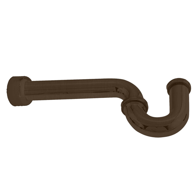 Westbrass D401-1-12 1-1/4" 17 ga. Brass P-Trap with High Box Flange, Oil Rubbed Bronze 1 Pack