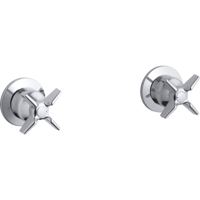 Triton Wall-mount valve trim with cross handles, requires valve Polished Chrome