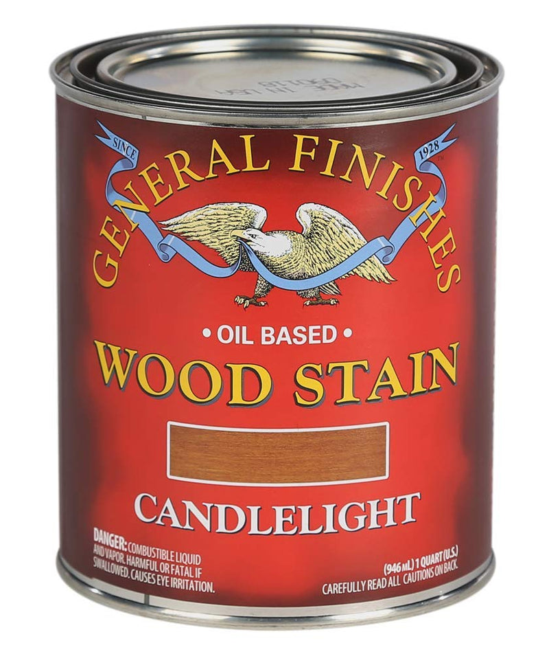 General Finishes Oil Based Penetrating Wood Stain, 1 Quart, Candlelight