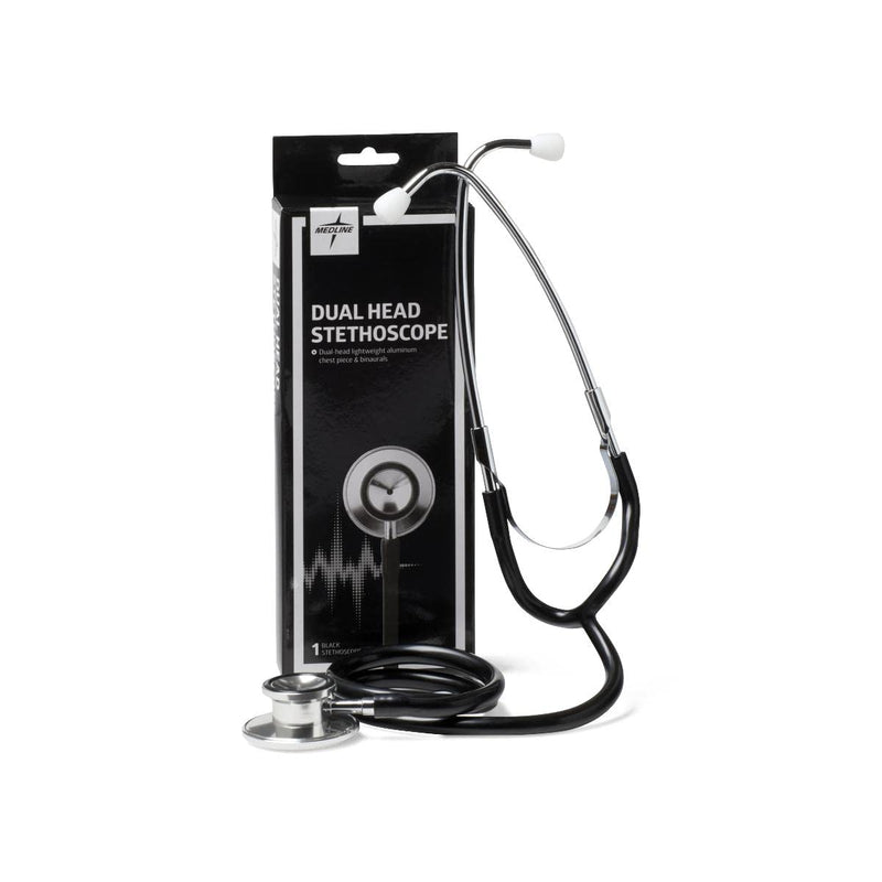 Medline Dual-Head Stethoscopes, Black