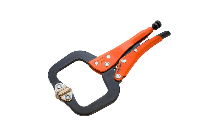 Anglo American Tools - Grip-On 6" Locking C-Clamp with Swivel Tips, GR22406 , Orange 6-Inch