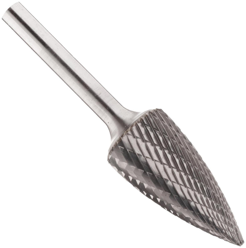 PFERD Carbide Bur - Tree Shape (Pointed), DBL Cut 3/8" x 3/4" x 1/4" Shank, SG-3 - Part 24802 3/8 Inches 3/4 Inches 1/4 Inches 2-1/2 Inches