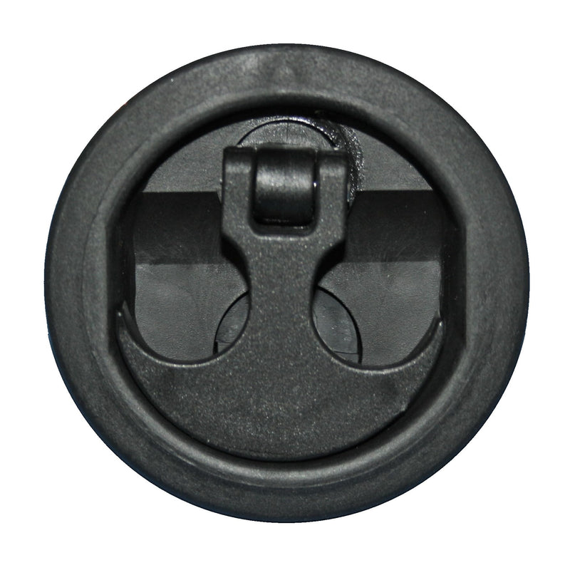 T-H Marine Anchor Handle Lift Latch | Waterproof Anchor Style Handle for Boat Compartment Lids | Non-Locking, Black Base, Black Handle | Fits Fiberglass, Aluminum & Carpeted Lids Install Hole Size: 2-3/8" to 2-1/2"