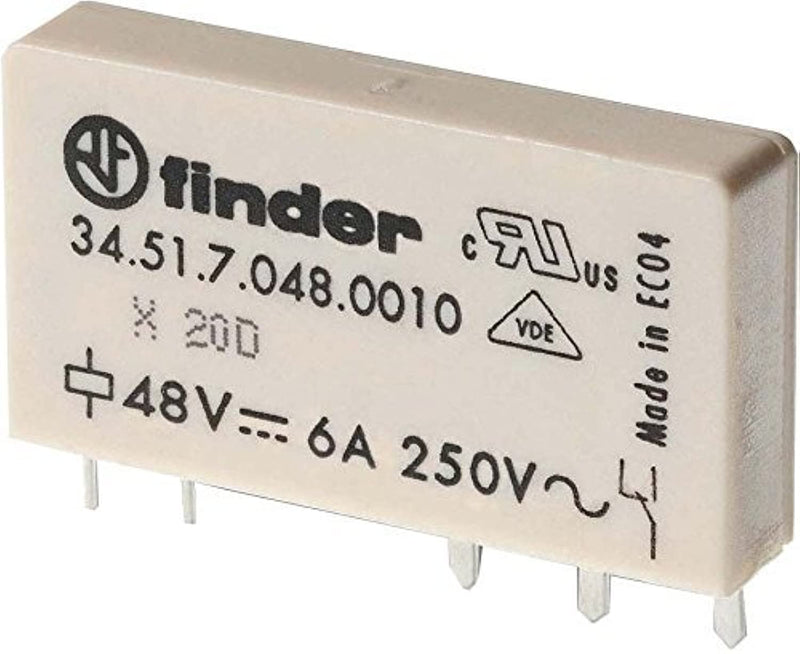 Finder 34.51.7.012.0010 SPDT 6A, 12V DC Coil, AgNi Contact, Slim Electromechanical PCB Relay