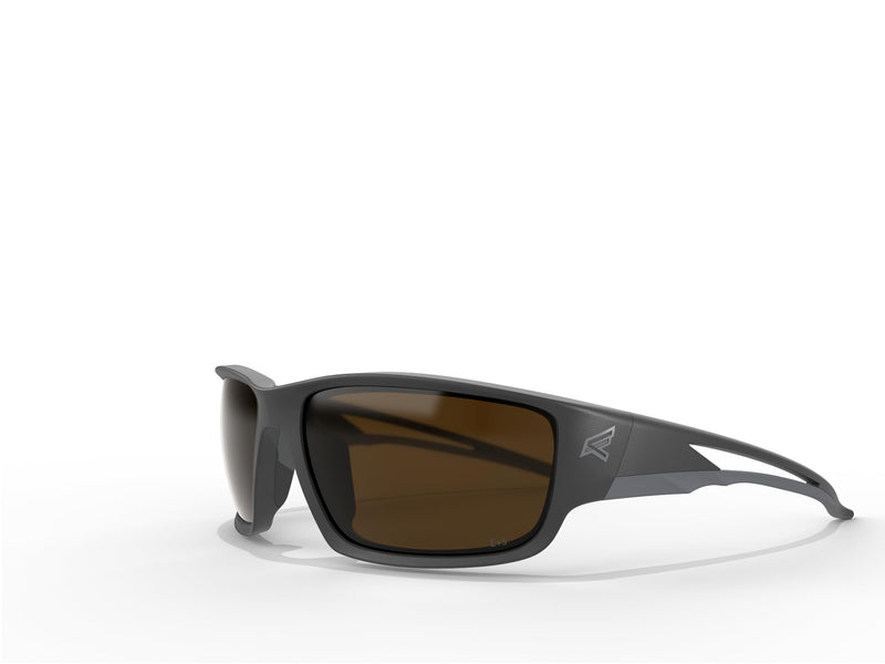 EDGE Kazbek Wrap-Around Safety Glasses, Anti-Scratch, Non-Slip, UV 400, Military Grade, ANSI/ISEA & MCEPS Compliant Black Frame Polarized Copper
