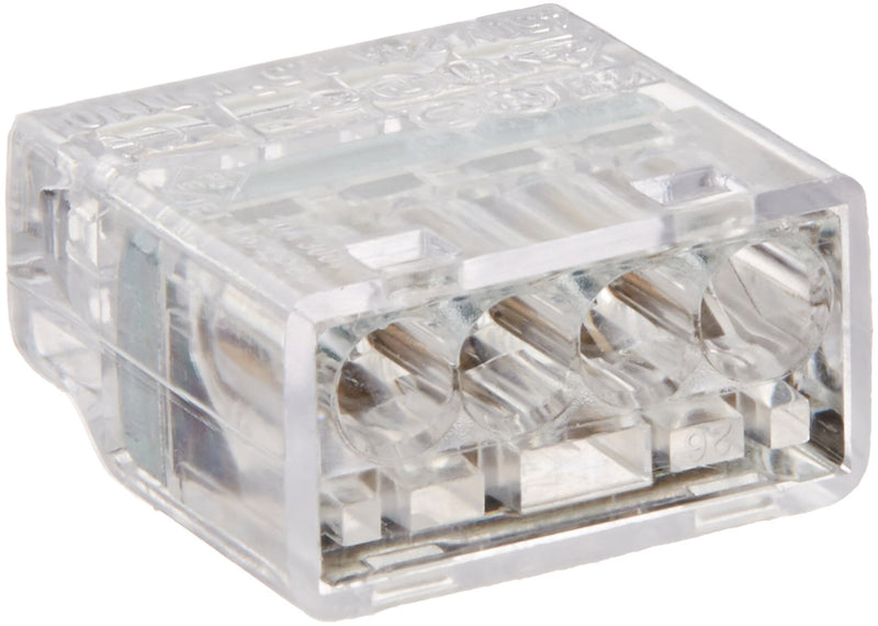 NSi Industries, LLC Easy-Twist Push-In Wire Connector, 4 Wires, Clear (Box of 75) - PIWC-4-C