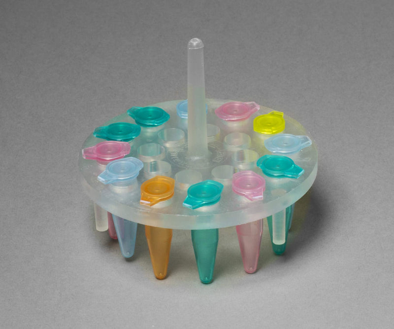 SP Bel-Art ProCulture Round Microcentrifuge Floating Bubble Rack; For 0.5ml Tubes, 20 Places, Fits in 1000ml Beakers (F18875-1600) Made in USA