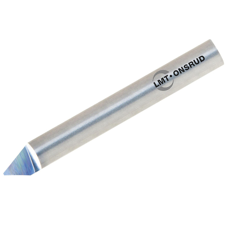 LMT Onsrud LP 37-03, Solid Carbide, Engraving Bit, Straight, 0.010" Tip, 60 Angle, 0.250" Shank Diameter, 2.000" Overall Length, 1 Flute