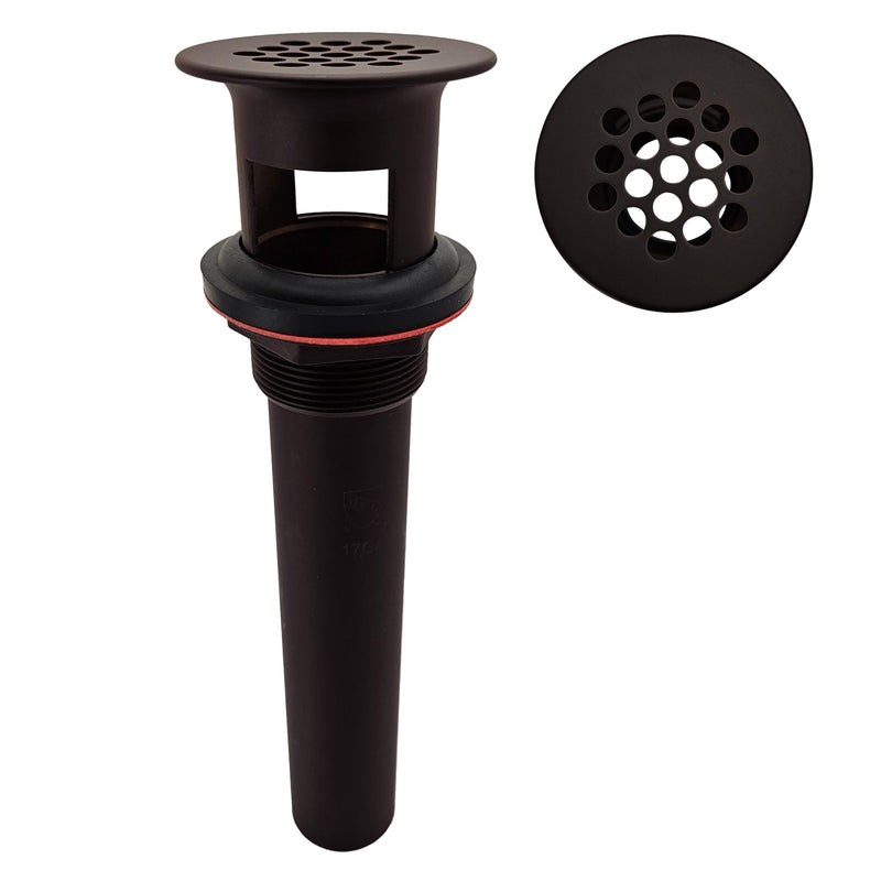 Westbrass D411-2-12 Grid Strainer Lavatory Drain with Overflow Holes - Exposed, Oil Rubbed Bronze