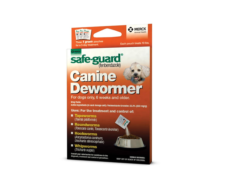 Safe-Guard (fenbendazole) Canine Dewormer for Dogs, 1gm pouch (ea. pouch treats 10lbs.) - PawsPlanet Australia