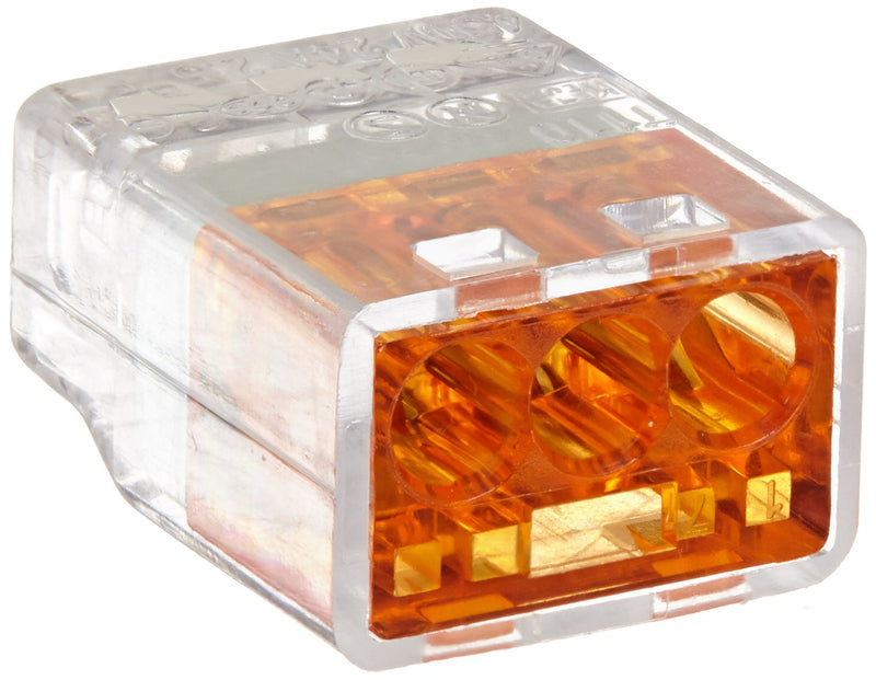 NSi Industries, LLC Easy-Twist Push-In Wire Connector, 3 Wires, Orange (Box of 100) - PIWC-3-C