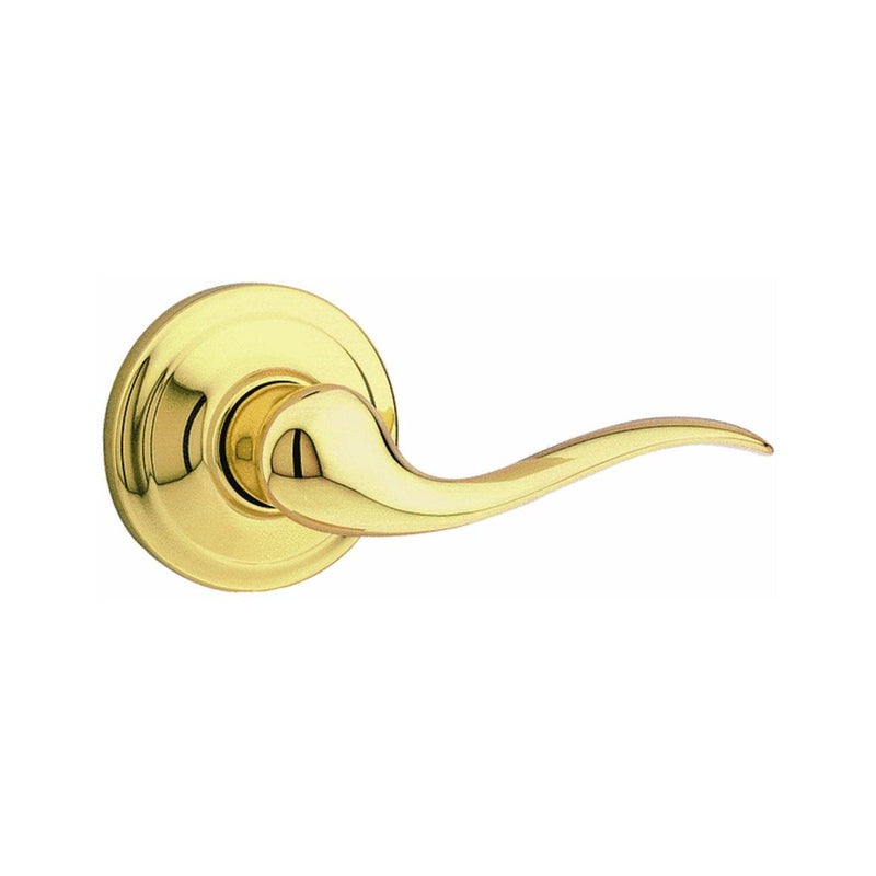 Kwikset Tustin Right-Handed Half-Dummy Lever with Microban Antimicrobial Protection in Polished Brass (97880-759)