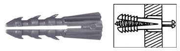 CRL 3/16" Plastic Screw Anchor without Shoulder - 1000 Pack