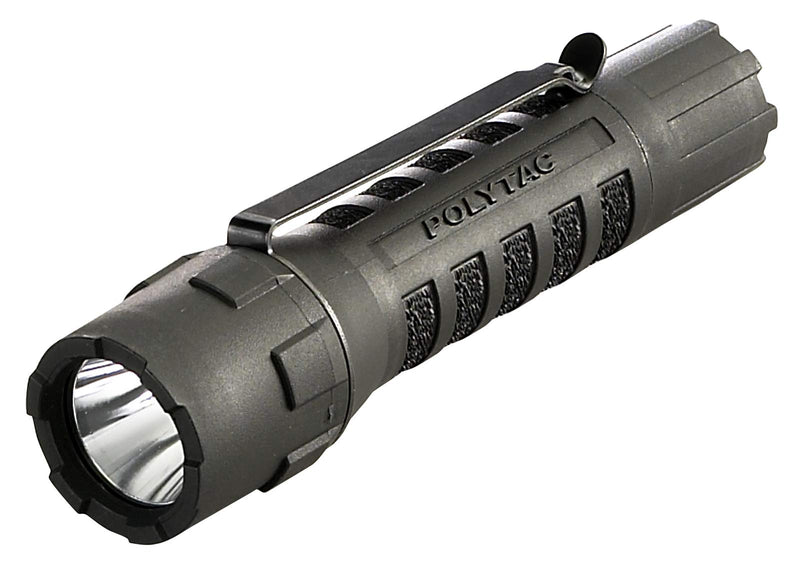 Streamlight 88850 PolyTac 600-Lumen 11500-Candela Tactical LED Flashlight with Non-Rechargeable Batteries, Clear Retail Packaging, Black