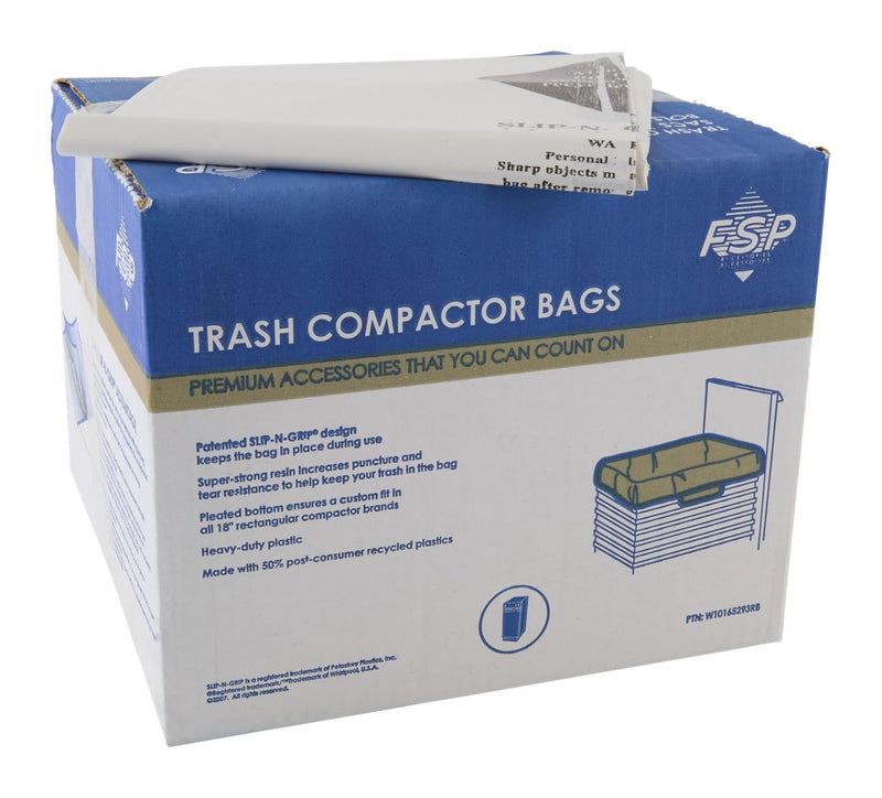 Whirlpool W10165293RB Genuine OEM 60 Pack-Plastic Compactor Bags-18" Models – 1394369, 4178058, 4318932, 4318933, 4318935, 4318937, 4318939, AH1964576, EA1964576, PS1964576 1 Count (Pack of 60) 18 Inches