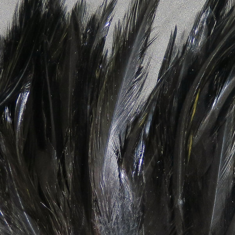 Hareline Fly Tying Woolly Bugger Saddle Hackle 6–7 Inch – Long Hackle Feathers for Fly Tying Woolly Buggers, Streamers & Leeches Black