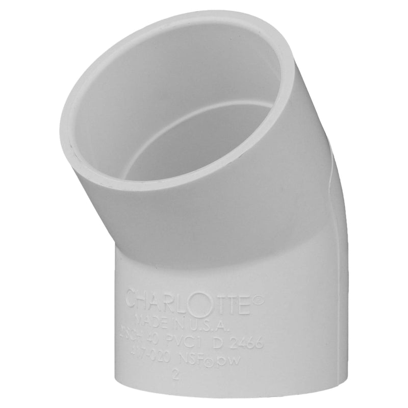 CHARLOTTE PIPE 2 SCH 40/45 DEGREE ELL SXS PRESSURE (1 Unit Piece) 2 Inch ( EACH qty: 1 ) White