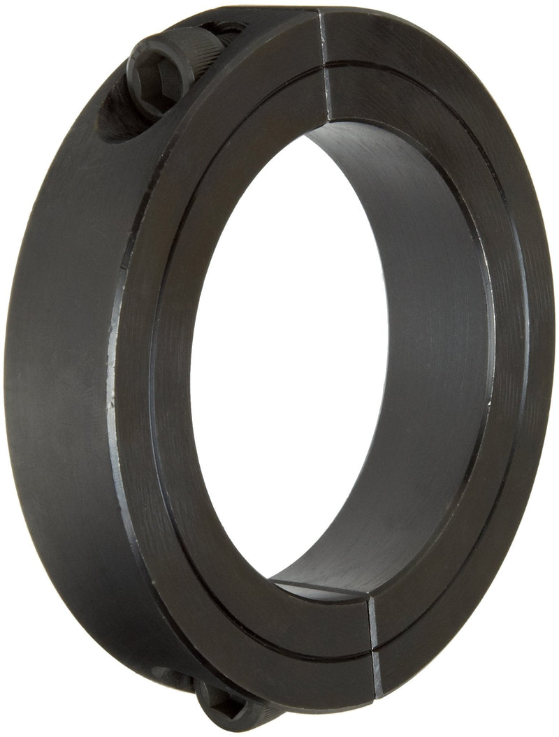 2C-237 Black Oxide Plated Steel Two-Piece Clamping Collar, 2-3/8" Bore Size, 3-1/2" Outside Diameter, 5/16"-24 x 1" Set Screw
