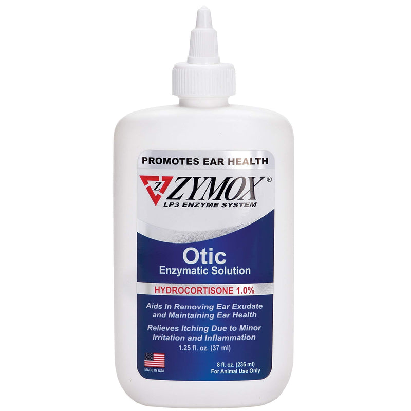 Pet King Brands Zymox Otic Enzymatic Solution for Dogs and Cats to Soothe Ear Infections with 1% Hydrocortisone for Itch Relief, 8oz - PawsPlanet Australia