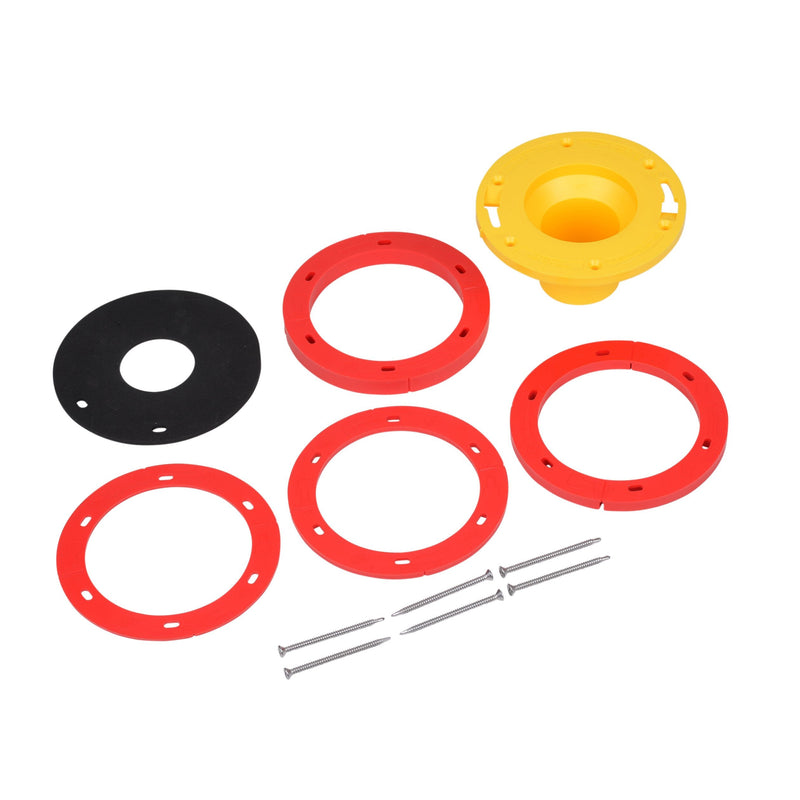 Oatey Toilet Flange Extender Kit 1/4- 1 5/8 in,Red and Yellow 1/4 in. to 1-5/8 in. Spacer