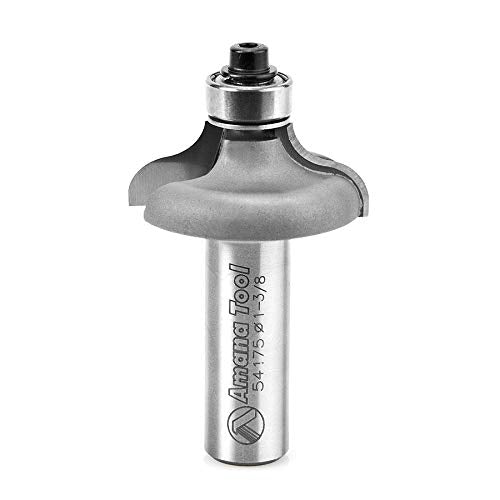 Amana Tool - 54175 Carbide Tipped Ogee 1/4 Radius x 1-3/8 Dia x 3/8 x 1/2" Shank For 7