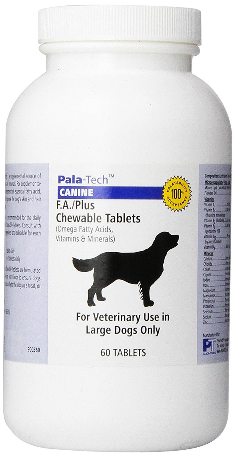 Pala-Tech, F/A Plus Chew Tabs, Large Dog, 60 Count - PawsPlanet Australia