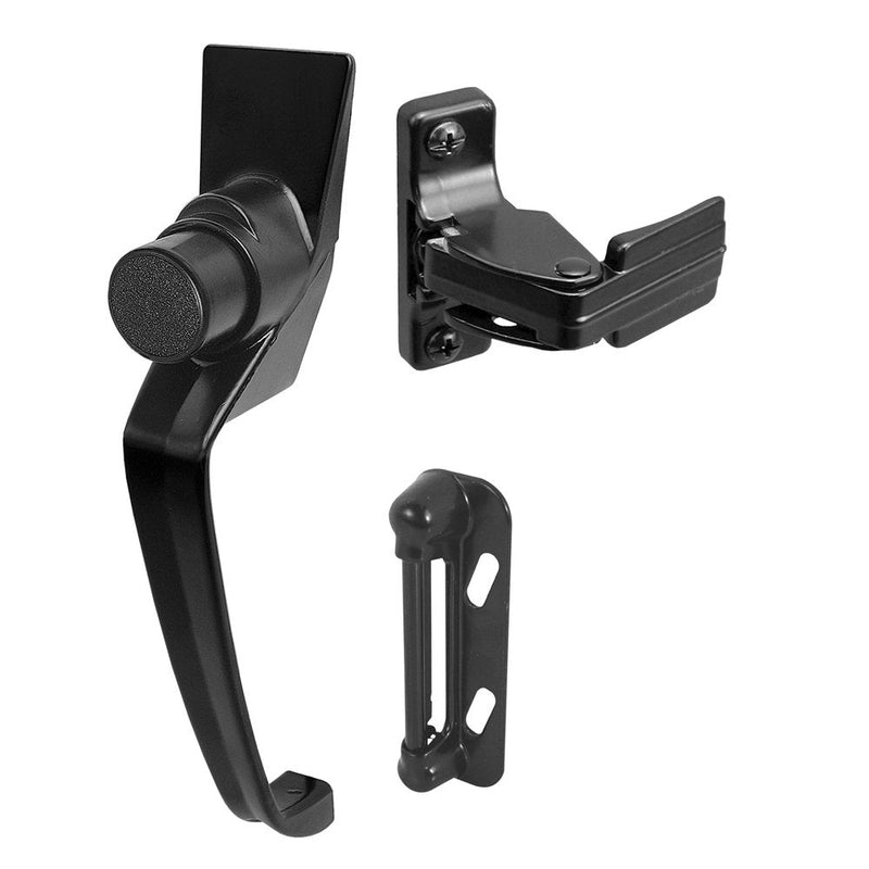 Prime-Line K 5082 Black Push Button Latch with 1-1/2 In. Hole Center (1 Set)