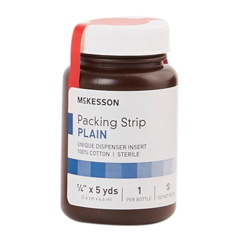 McKesson Packing Strip, Sterile, Plain, 100% Cotton, 1/4 in x 5 yds, 1 Count 15 Foot (Pack of 1)