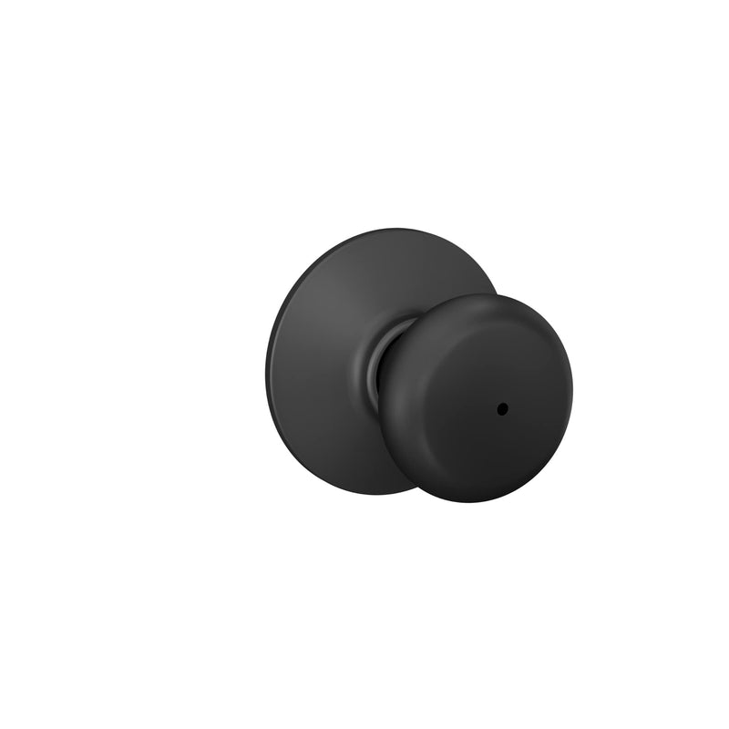 Schlage F40 PLY 622 Plymouth Door Knob, Bed & Bath Privacy Lock, Matte Black Standard