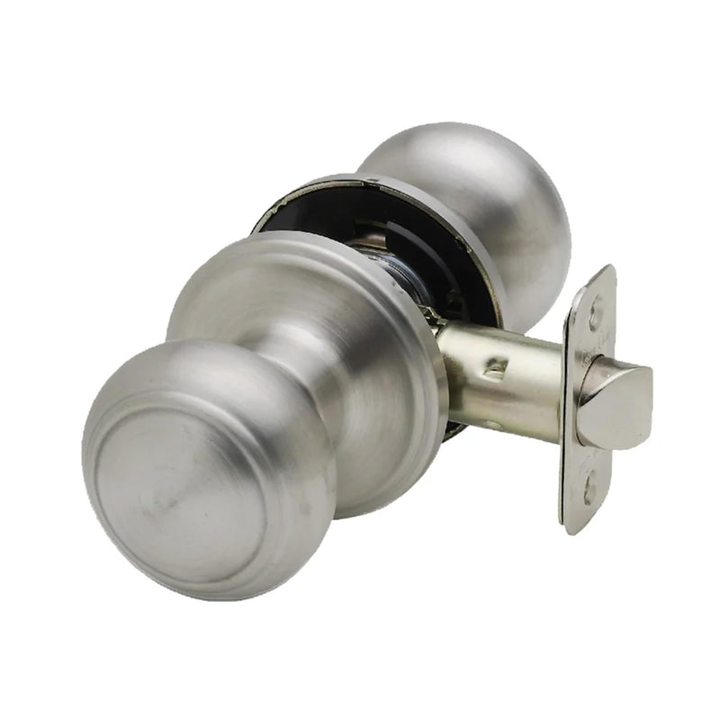 Copper Creek Satin Stainless Door Knobs - Round Colonial Knob, 1 Pack, Interior Passage Handle Perfect for Home Improvement - Fits All Standard Doors - Hallway, Closet, Bedroom, Bathroom Passage Function