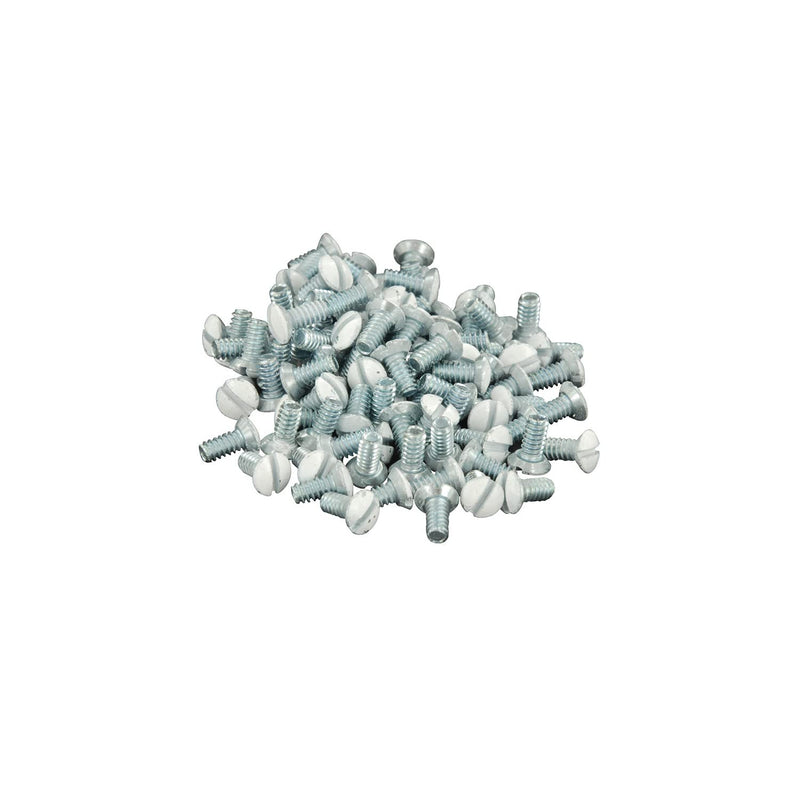 Leviton 88400-PRT 5/16in. Long 6-32 20 Pc. Thread Oval Head Milled Slot Replacement Wallplate Screw, White