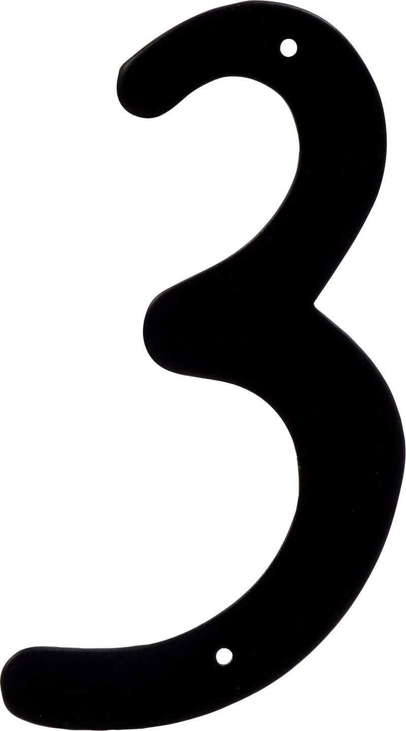 Hillman 841622 Black 4-Inch Nail Die Cast Aluminum, House Number 3 4 Inch #3