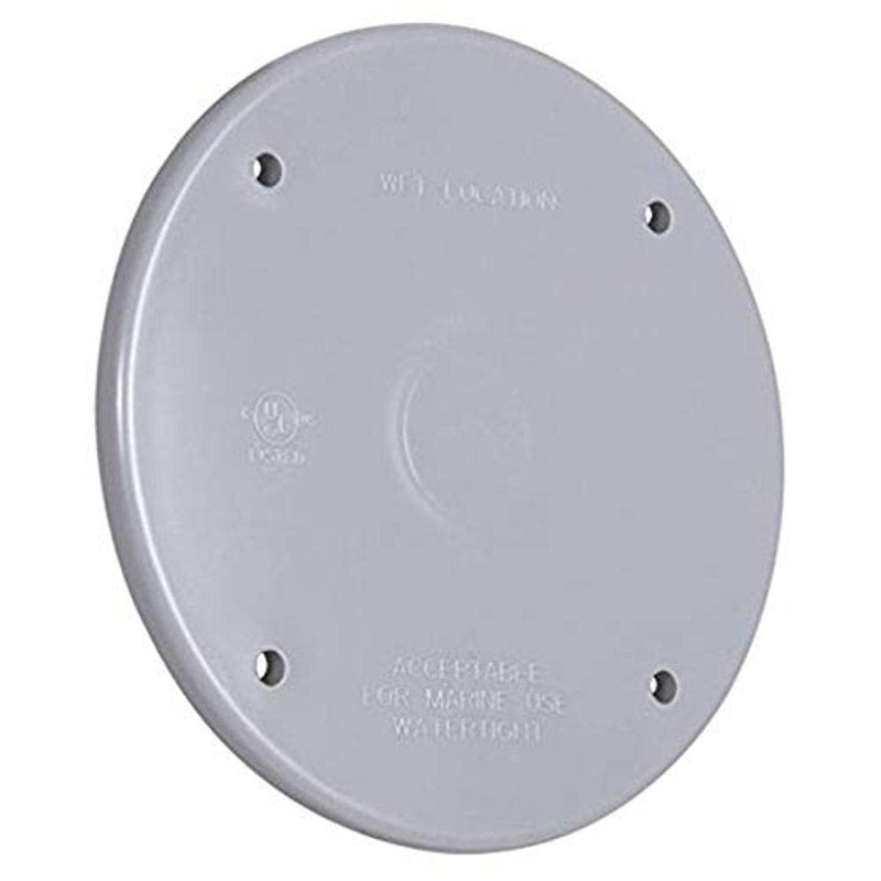 Hubbell-Bell PBC300GY Weatherproof Nonmetallic Device Cover, Blank, Round, Gray 4 in. 1 Count (Pack of 1)