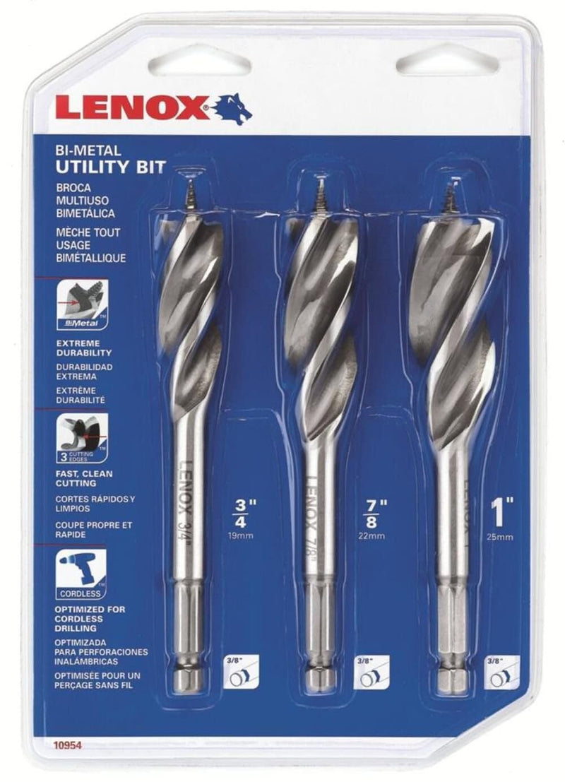 Lenox Bi-Metal Utility Bit Kit 3Pc 3-Piece General