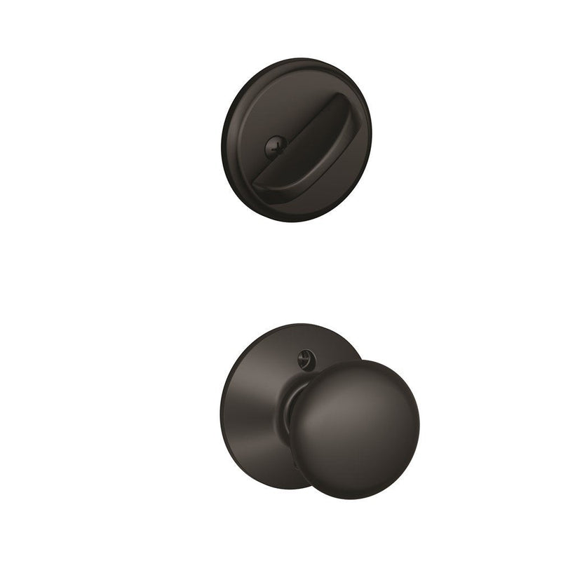 Schlage F59 PLY 622 Plymouth Interior Knob with Deadbolt, Matte Black (Interior Half Only)