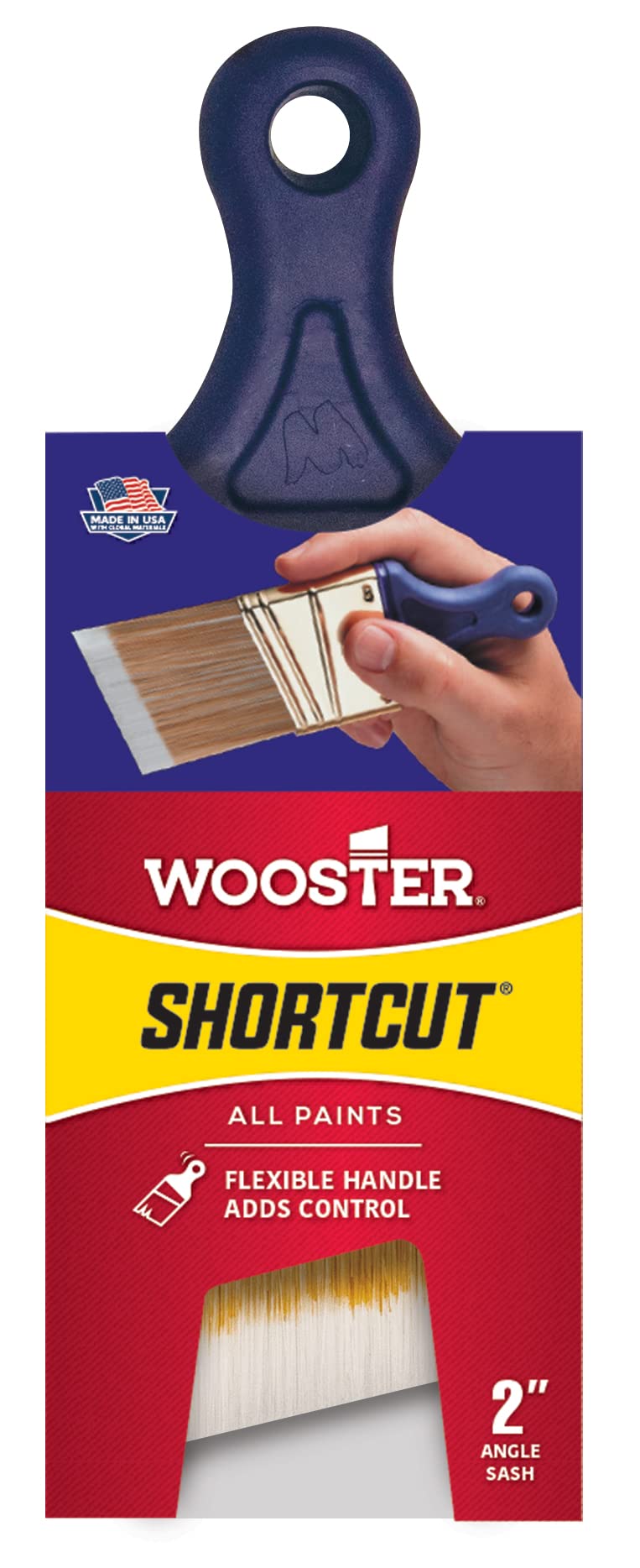 Wooster Brush Q3211-2 Shortcut Angle Sash Paintbrush, 2-Inch, White Pack of 1