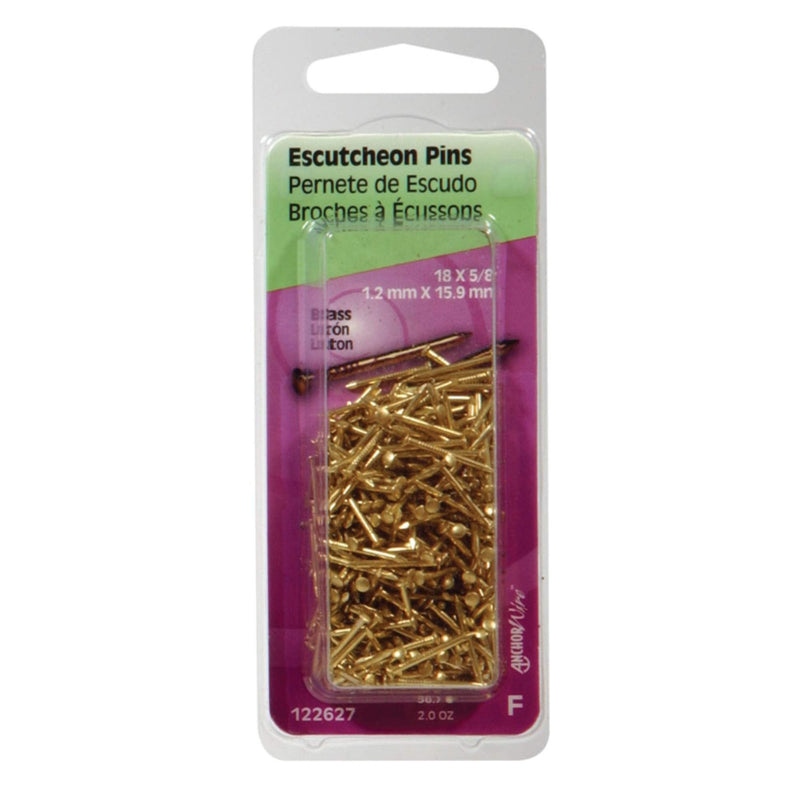Hillman 18 Ga. x 5/8 in. L Brass Escutcheon Pins 1 pk 2 oz.