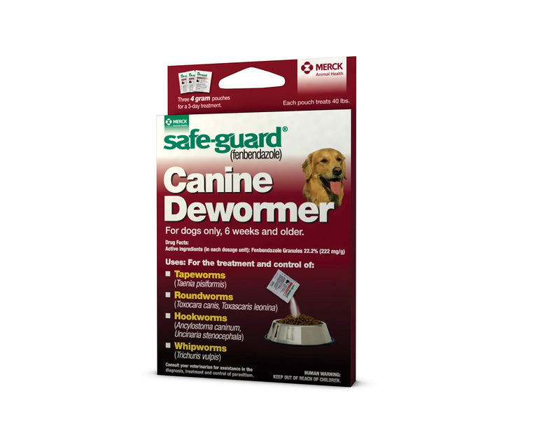 Safe-Guard (fenbendazole) Canine Dewormer for Dogs, 4gm pouch (ea. pouch treats 40lbs.) - PawsPlanet Australia