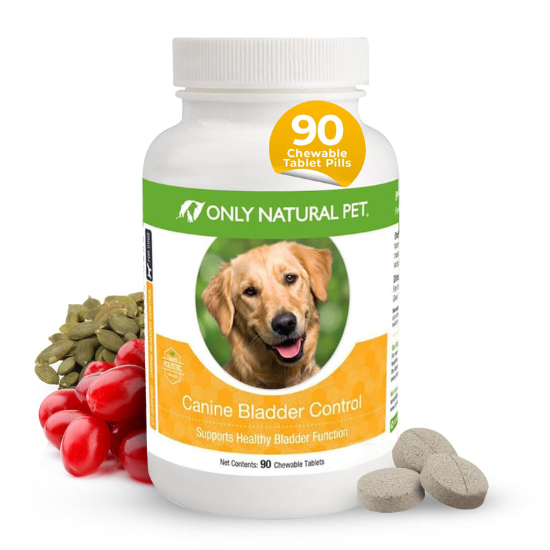 ONLY NATURAL PET Canine Bladder Control - Senior Dog Care Supplement - UTI, Urinary Tract Health, Incontinence Support w/Cranberry Extract | Pills, Vitamins, 90 Chewable Tablets (Natural Turkey) - PawsPlanet Australia