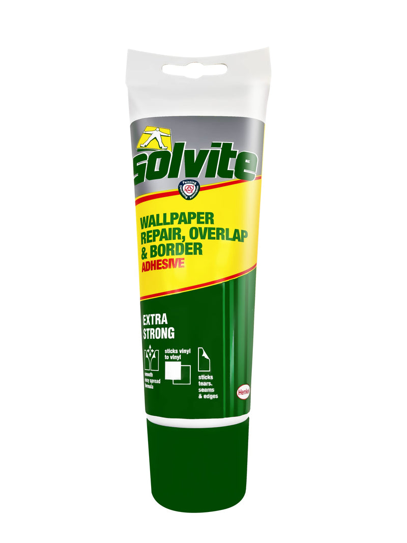 Overlap & Border, Ready to Use Wallpaper Paste for Hanging Borders & Overlapping Seams, Strong Glue, Easy-to-Use Wallpaper Glue for Quick Wallpaper Repairs, 1x240g