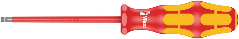 Wera 05006100001 Kraftform Plus VDE 160i Slotted Insulated Screwdriver, Without Lasertip, 2.5mm Head, 3 1/8" Blade Length Slotted, No Lasertip, 2.5mm Head, 3-1/8" Blade