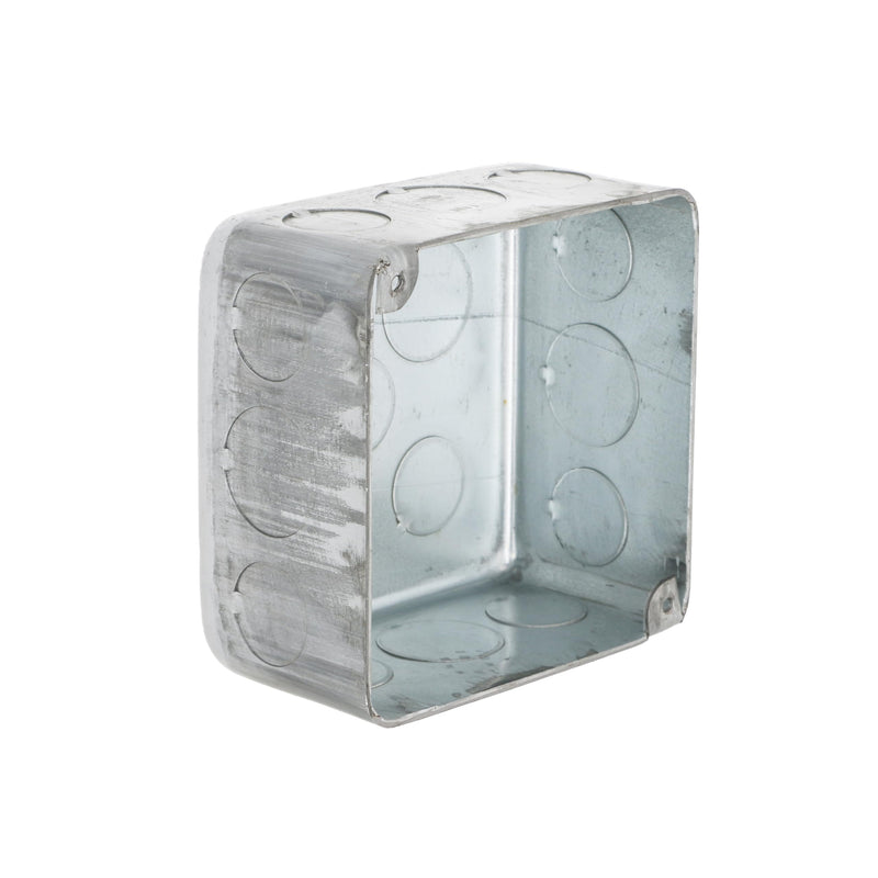 Hubbell-Raco 239 4 in. Square Plenum Box, Eleven 1/2 and Five 3/4 in. Knockouts, Drawn, 2-1/8 in. Deep, Gray Compact