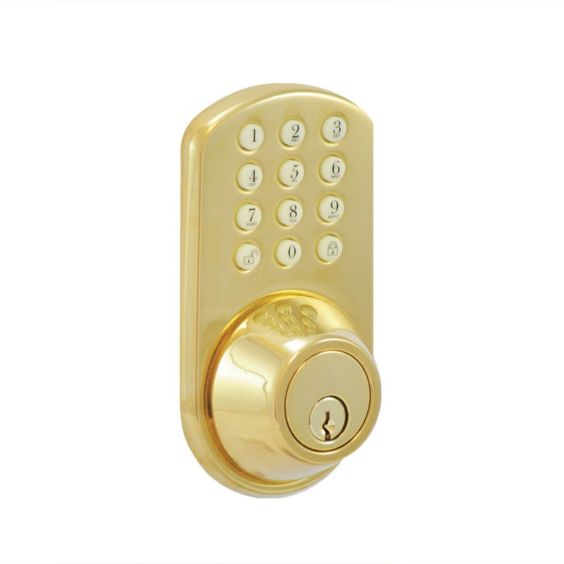 INC HF-01P Touchpad Electronic Dead Bolt, Polished Brass, 8.50" x 4.70" x 4.20" Other