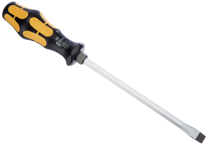 Wera 05018270001 Kraftform Plus 932 A Slotted Screwdriver, 10mm Head, 7" Blade Length, Multicolor Slotted 10mm Head, 7" Blade