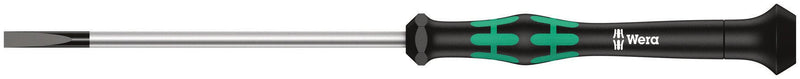Wera 05118007001 Kraftform Micro 2035 Slotted Electronics Precision Screwdriver, 2mm Head, 100mm Blade Length, Black Slotted 2mm Head , 100mm Blade