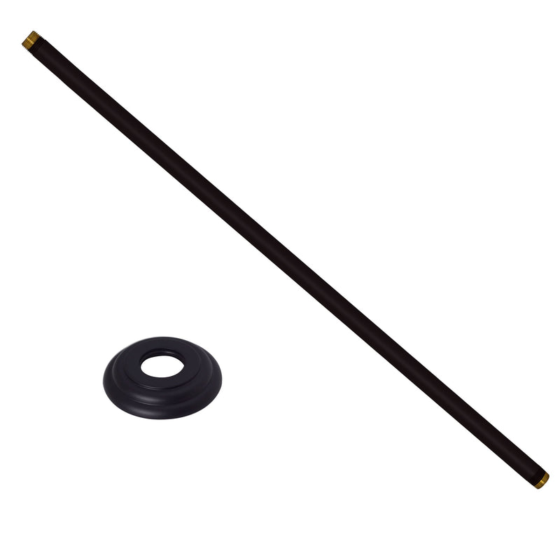 Westbrass 1/2" IPS x 24" Ceiling Mounted Shower Arm with Flange, Matte Black, D3624A-62 1 Pack