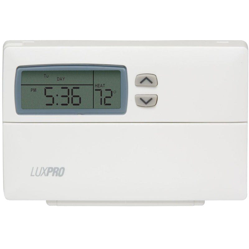 Lux Pro PSP511C Programmable 5-2 Day Thermostat for Home Use; 1 Heat, 1 Cool, Batteries Included