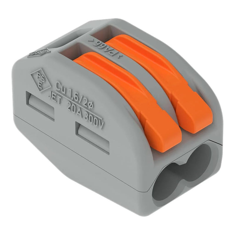 Wago 222-412 LEVER-NUTS 2 Conductor Compact Connectors 100 PK Pack of 100