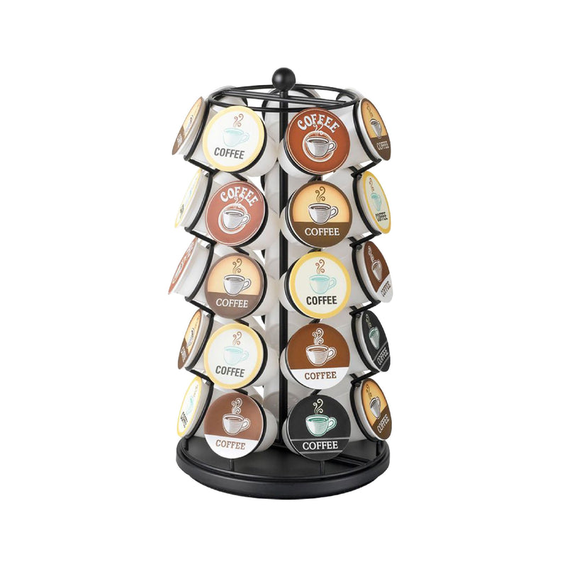Nifty K Cup Holder – Compatible with K-Cups, Coffee Pod Carousel | 35 K Cup Holder, Spins 360-Degrees, Lazy Susan Platform, Modern Black Design, Home or Office Kitchen Counter Organizer 35 K Cup Holder | Black